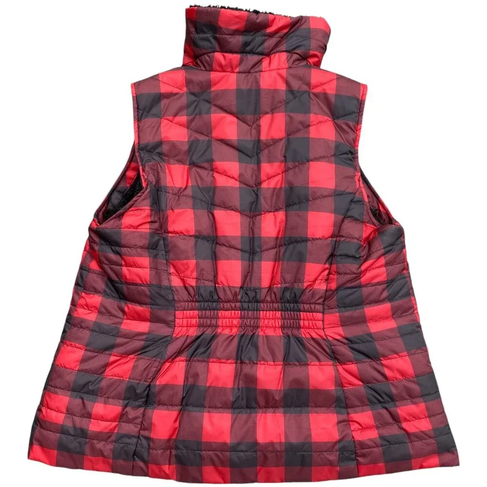 Talbots Quilted Sherpa Lined Buffalo Plaid Vest Country Cabin Outdoor HIking-X - Picture 10 of 16